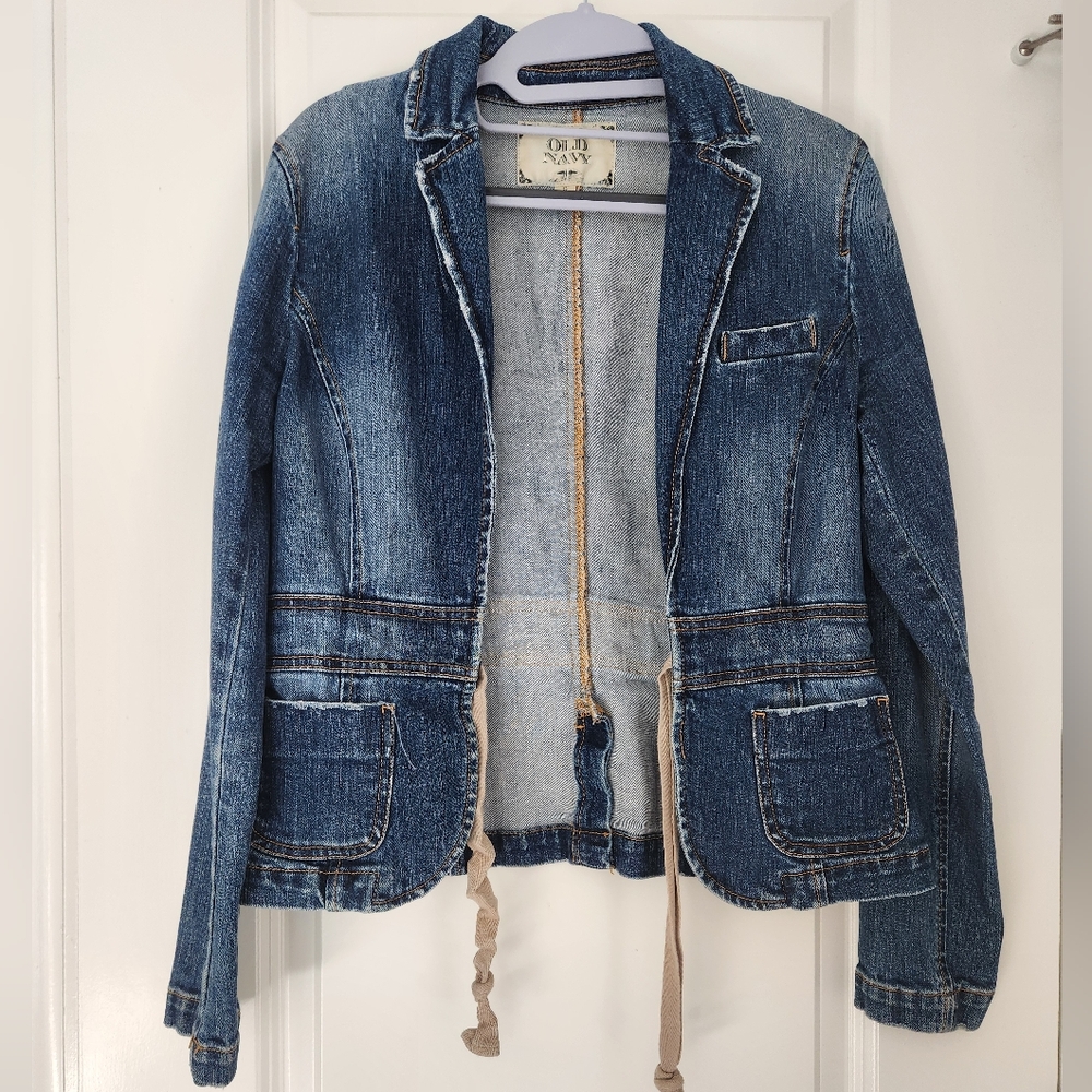 Old Navy Women's Dark Blue Jean Jacket